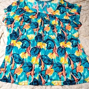 Worthington Sz 1X Floral Stretchy Top